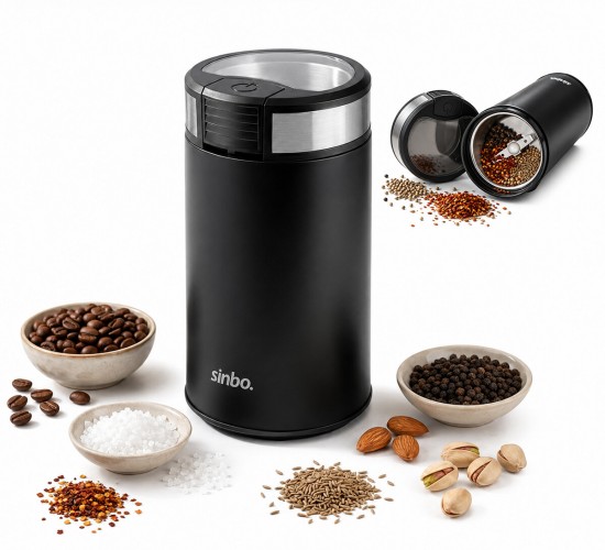 SİNBO SCM-9044 KAHVE & BAHARAT ÖĞÜTÜCÜ MAKİNE ( 2 BIÇAKLI ÇELİK ÖĞÜTME HAZNESİ ) ( 50GR ÖĞÜTME ) ( AC MOTOR=200W )*20
