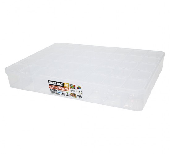 SUPER-BAG ASR-5077 ( MARS 40 BÖLMELİ ) ŞEFFAF ORGANİZER BOX*10