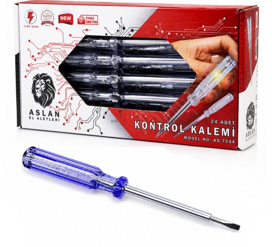 ASLAN AS-7204 ( DÜZ ) KONTROL KALEMİ KLEMENS ÇELİK UÇLU*24X20