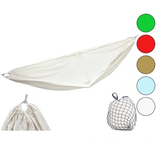 İPEK HAMAK KRT-1005 (GABARDİN DOKUMA RENKLİ PAMUK KUMAŞ) KAMP HAMAK (135X260CM) (200KG.TAŞIMA) (6MT İP) (FİLE ÇANTALI)*30