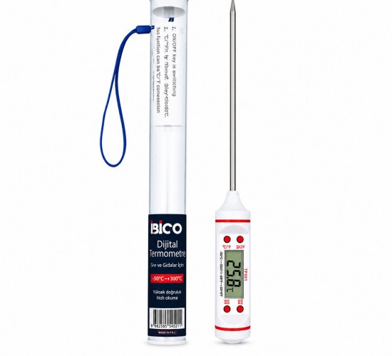 İBİCO İ11-004 DİGİTAL THERMOMETER TP-101 ( DİJİTAL ) MUTFAK ( GIDA TERMOMETRESİ ) ( ÇUBUK ŞİŞ ) ( -50 °C & +300°C )*10X20