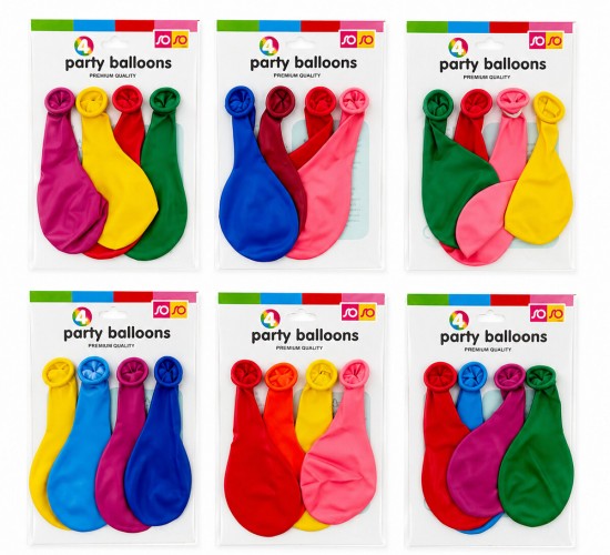 SOSO PARTY BALLOONS ( 4PCS ) KÜÇÜK BOY ( RENKLİ & 20CM ) PARTY BALON*40X15