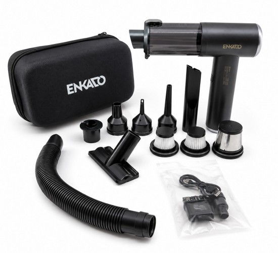 ENKADO EKD-SP10 ( OTO ARAÇ & 2IN1 ) ( ŞARJLI ) ( 100W & 17000PA ) ( 9 BAŞLIK & 3 FİLTRE ) EL TİPİ BASINÇLI HAVA ÜFLEME & ARAÇ SÜPÜRGE MAKİNESİ ( TAŞIMA ÇANTALI )*24