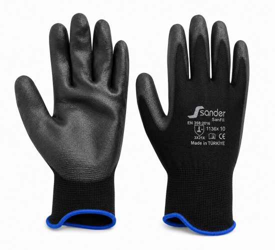 SANDER G-111330 ( NO 10 ) ( XL ) ( SİYAH & MAVİ BAŞLIK ) NİTRİL İŞÇİ ELDİVEN*10X10