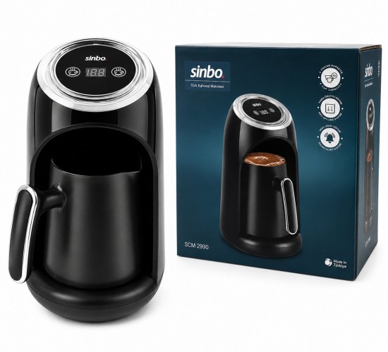 SİNBO SCM-2990 ( 2İN1 ) ELEKTRİKLİ TÜRK KAHVE MAKİNESİ ( 4 FİNCAN ) ( SESLİ UYARI & TAŞMA ÖNLEYİCİ SİSTEM )*4