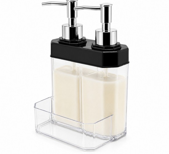 PROBLACK PLAS-99019 ( 2PCS & PLS.ŞEFFAF ŞİŞE ) ( KROM POMPA & SÜNGERLİKLİ ) SIVI SABUKLUK SETİ*24=K