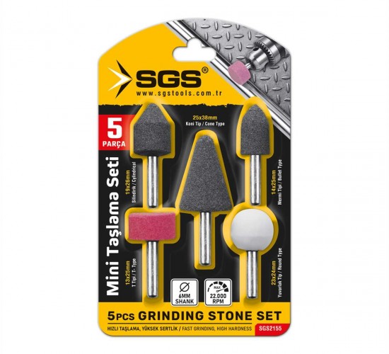 SGS MİNİ TAŞLAMA SETİ 5 PARÇA SGS2155