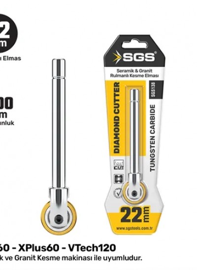 SGS SERAMİK-GRANİT KESME ELMASI 22MM RULMANLI
