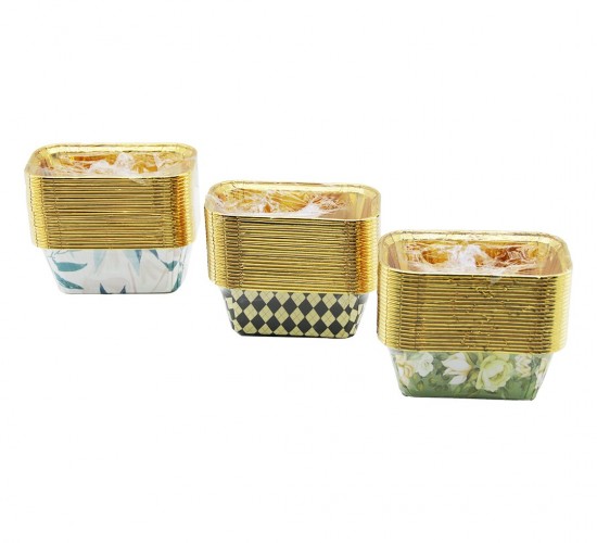 İBİCO İ22-171 ( 20PCS ) ( DİKDÖRTGEN & KALIN ) (GOLD & FOLYOLU) MUFFİN KAĞIT KEK KAPSÜLÜ ( AĞIZ:6.3X11CM & DERİNLİK: 4CM)*12X20