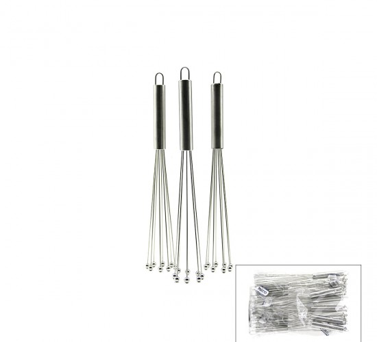 İBİCO İ22-357 ( 8-BONCUK UÇLU ) METAL ÇIRPICI ( KROM SAP ) ( UÇLARI=İT TOPLA & ÇEK AÇ ) ( UÇ=18CM + SAP:12CM )*12X20