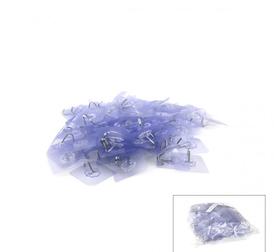 İBİCO İ17-023 ASKI ( 10PCS ) ( TEKLİ METAL UÇLU ) ( MİKA KRİSTAL PLS. TABANLI ) ( ŞEFFAF PVC YAPIŞKANLI MONTAJ )*25X12