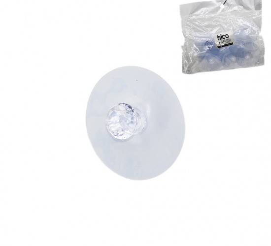 İBİCO İ17-025 ( 10PCS ) ( TEK DÜĞME = MİKA KRİSTAL PLASTİK ) ASKI ( ŞEFFAF PVC YAPIŞKANLI MONTAJ )*25X12
