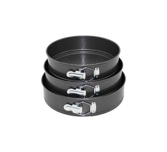 GAZELLE ( 3 BOY ) ( YUVARLAK ) ( METAL & KELEPÇELİ ) KEK KALIP SETİ ( 24-26-28CM )*12