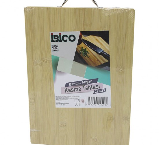 İBİCO İ22-203 ( 26X36 X 1.7CM ) LUX AHŞAP BAMBU KESİM PANOSU & KESME TAHTASI ( METAL KULPLU )*20