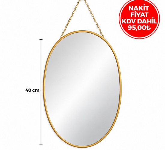 İBİCO İ15-088 ( GOLD ÇERÇEVELİ ) DEKORATİF DUVAR AYNA ( İP ASKILI ) ( 24X40CM )*18=K