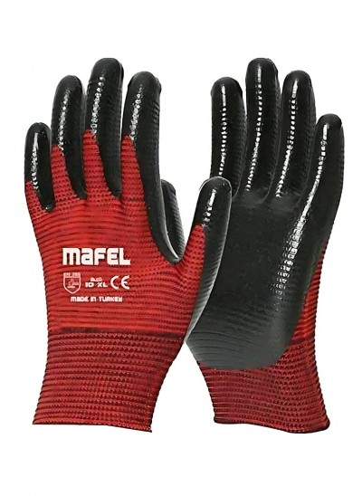 MAFEL MF-001 ( ZEBRA ) ( KIRMIZI SİYAH ) İŞÇİ ELDİVEN ( 10XL ) ( POŞETLİ AMBALAJ )*12X50
