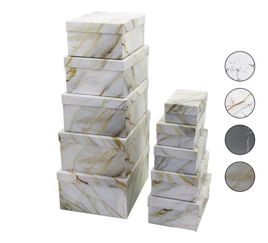 İBİCO İ12-098 ( 10PCS ) ( D.DÖRTGEN ) ( MİX MERMER DESEN ) KARTON HEDİYE KUTUSU ( 34X26--------18.8X12.7 )*4=K