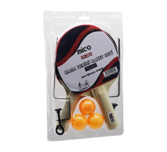 İBİCO İ19-004 ( MASA TENİSİ ) ( FİLELİ ) PİNPON  RAKET SETİ ( 2PCS RAKET & 3PCS TOP & 1PCS FİLE - AYAK )*60