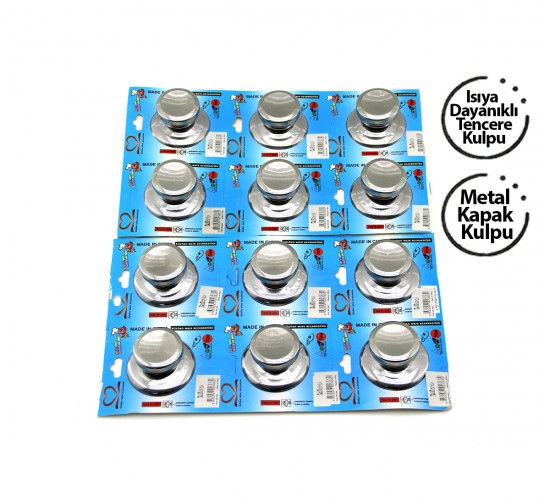İBİCO İ22-368 ( METAL ) ISIYA DAYANAKLI TENCERE KAPAK KULPU*12X80