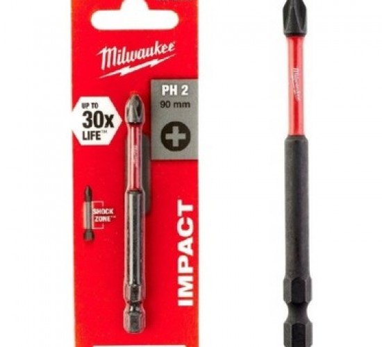 MİLWAUKEE BİTS UÇ PH2 90MM 1Lİ SHOCKWAVE T4932430856