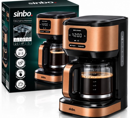 SİNBO SCM-9042 ( 2İN1 ) ( BRONZ ) FİLTRE KAHVE MAKİNESİ ( 100W ) ( 14 FİNCAN KAHVE KAPASİTE ) ( 1.8LT SU HAZNE ) ( DİJİTAL EKRAN )*2