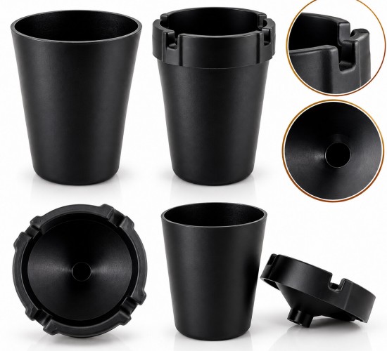 KRT-1164 ( SİYAH ) ( YUVARLAK ) PLASTİK KOKUSUZ KÜLLÜK*36=K