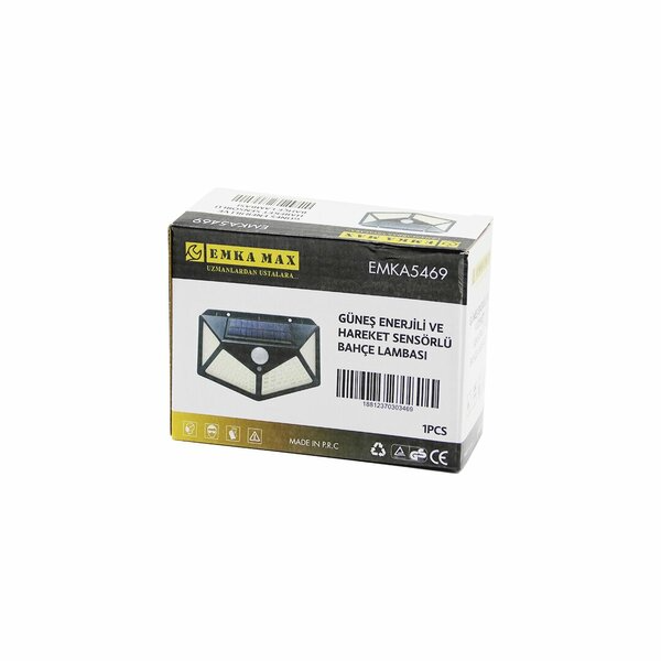 EMKA 5469-100 GÜNEŞ ENERJİLİ VE HAREKET SENSÖRLÜ BAHÇE LAMBASI