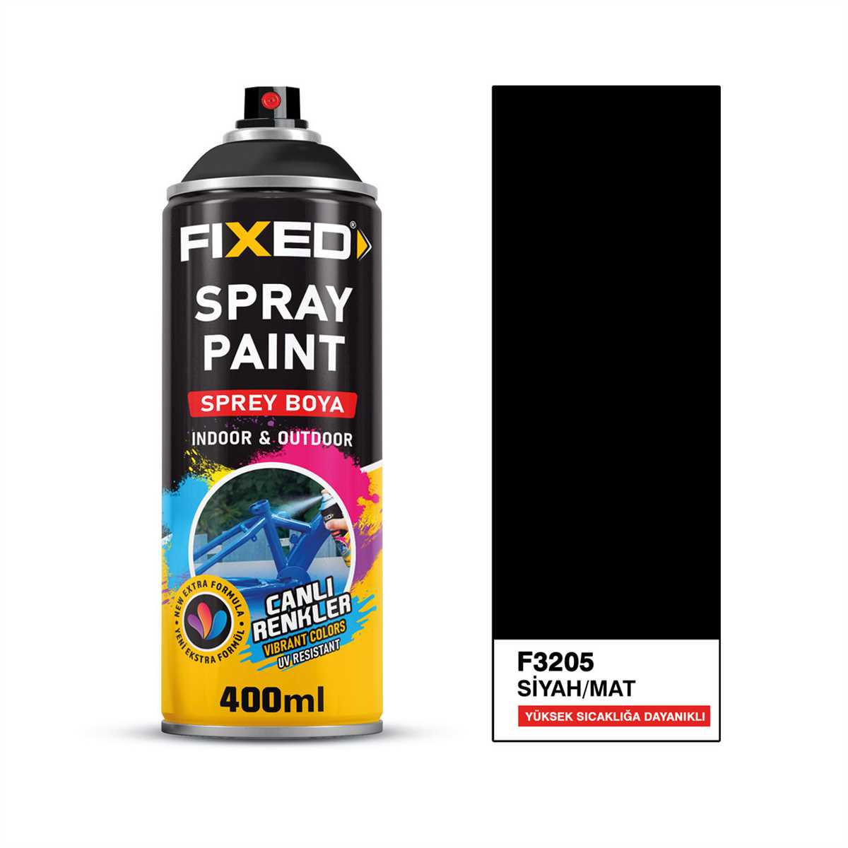 SGS SPREY SİYAH/MAT YÜKSEK ISIYA DAYANIKLI 320 GR 400 ML F3205*12X