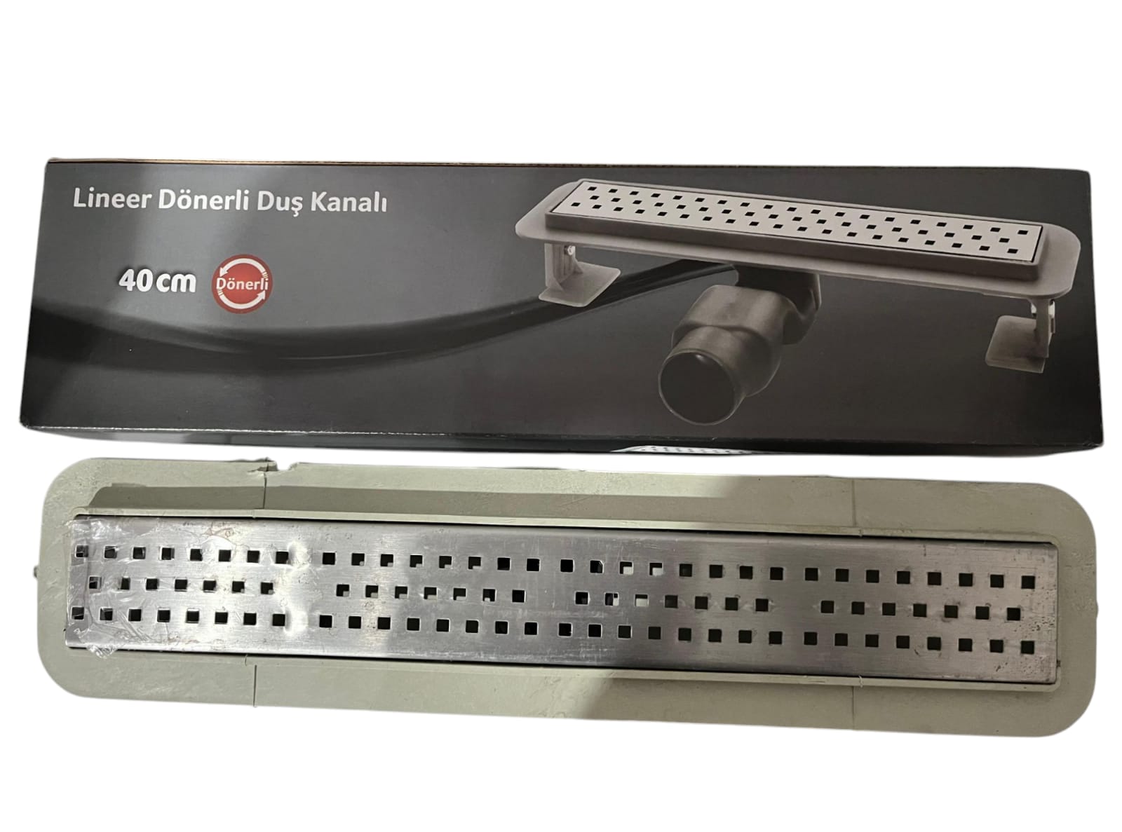 LİNEER DUŞ KANALI Q50 40 CM PASLANMAZ IZGARALI