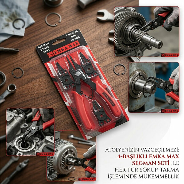 EMKA MAX-5572 ( 4IN1 ) SEGMAN PENSE SETİ ( İÇ VE DIŞ KELEPÇE ) ( DEĞİŞTİRİLEBİLİR BAŞLIK )