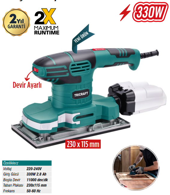 MEŞEM TİTREŞİMLİ ZIMPARA MAKİNASI 330W 7352