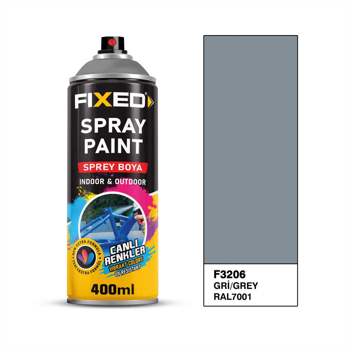 SGS SPREY BOYA AKRİLİK - GRİ (RAL7001) 320 GR 400 ML F3206*12X