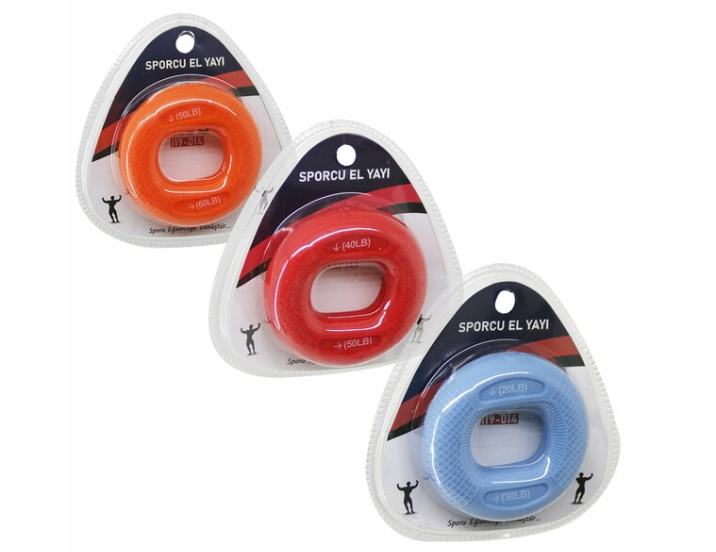 İBİCO İ19-014 ( HALKA MODEL ) ( RENKLİ ) SPORCU SİLİKON EL YAYI ( ÇİFT KULLANIM = 20-30LBS & 40-50LBS & 50-60LBS )*300