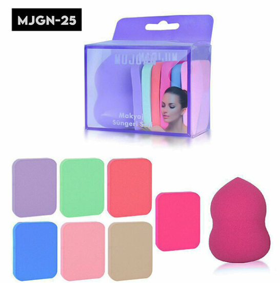 MUJGAN MJGN-25 ( 8PCS ) ( DİLİMLİ ) RENKLİ MAKYAJ SÜNGERİ SETİ*12X60