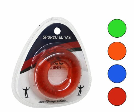 İBİCO İ19-013 ( HALKA MODEL ) ( ŞEFFAF & RENKLİ ) SPORCU SİLİKON EL YAYI*300 KIRMIZI