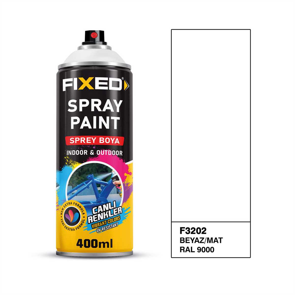 SGS SPREY BOYA AKRİLİK - BEYAZ/MAT (RAL9000) 320 GR 400 ML F3202*12X