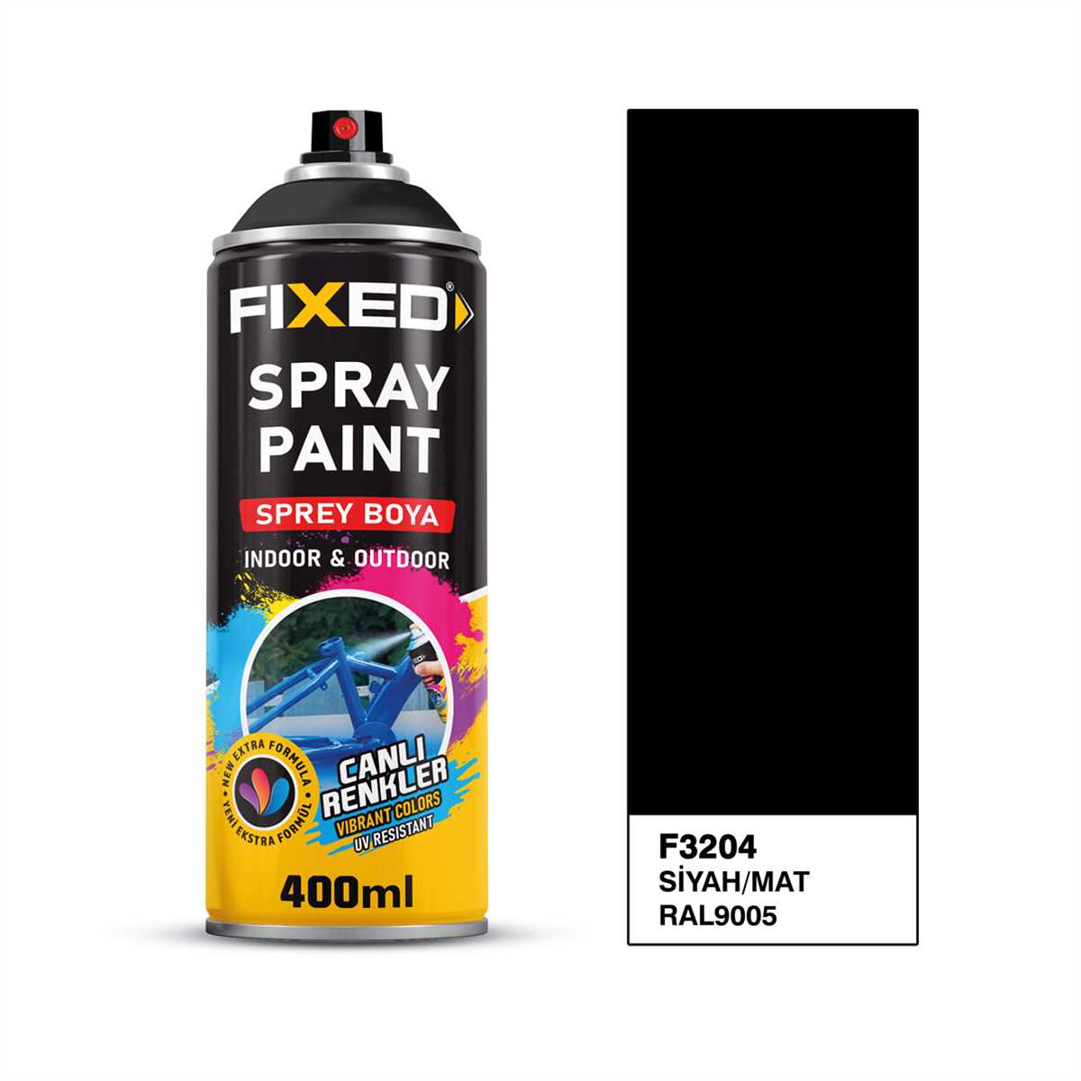 SGS SPREY BOYA AKRİLİK - SİYAH/MAT (RAL9005) 320 GR 400 ML F3204*12X