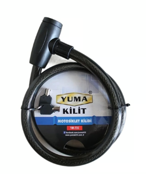 Yuma Motorsiklet Kilidi 735 Boy 120 Cm Çap 20 Mm